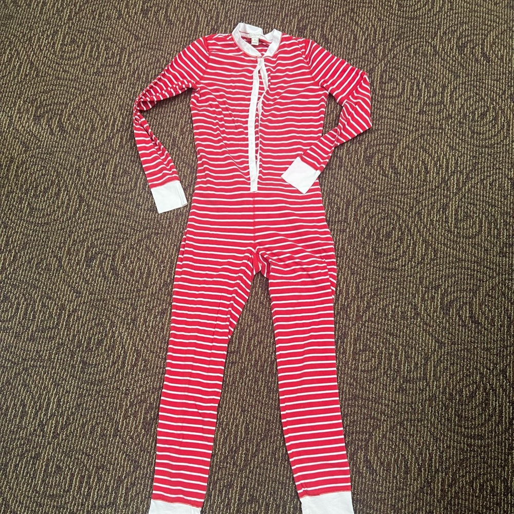 J.Crew red and white striped Christmas pajamas